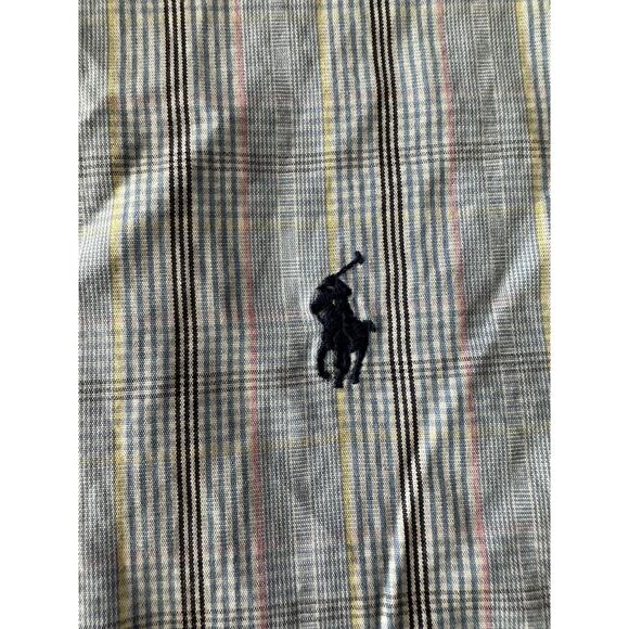 Ralph Lauren Men's Button Up Shirt, Blake XL Blue Plaid w/Pink &Yellow Navy Pony - Picture 5 of 10